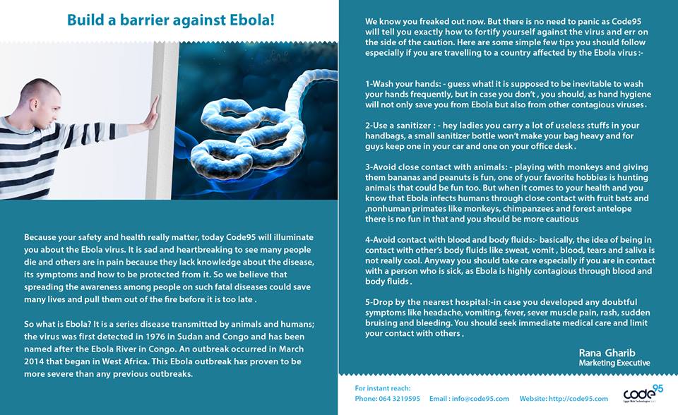 Build a barrier against Ebola