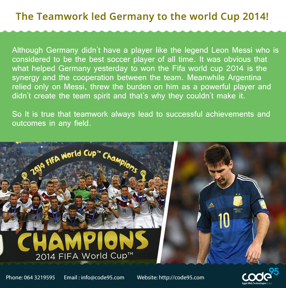 The teamwork led Germany to the world Cup 2014!